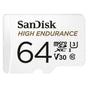 SANDISK HIGH ENDURANCE MICROSDHC CARD SQQNR 64G UHS-I C10 U3 V30 100MB/S R 40MB/S W SD ADAPTOR V28-FFCSAN64GSQQNR1