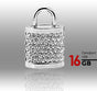 16GB Crystal Lock Pendant USB Flash Drive Pen Stick Memory (Silver) V28-FUSEZC16GPENDNT