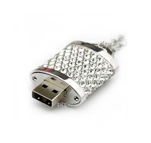 16GB Crystal Lock Pendant USB Flash Drive Pen Stick Memory (Silver) V28-FUSEZC16GPENDNT