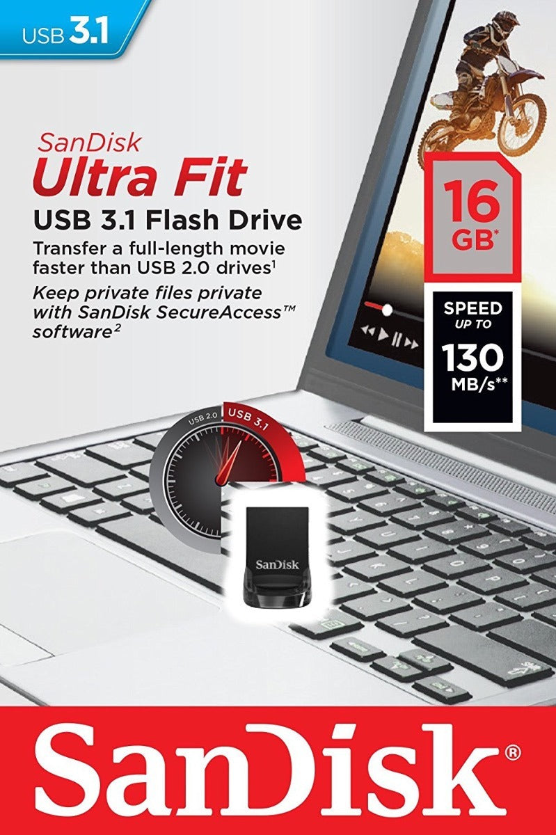 SANDISK 16GB CZ430 ULTRA FIT USB 3.1 (SDCZ430-016G) V28-FUSSAN16GCZ430