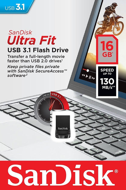 SANDISK 16GB CZ430 ULTRA FIT USB 3.1 (SDCZ430-016G) V28-FUSSAN16GCZ430