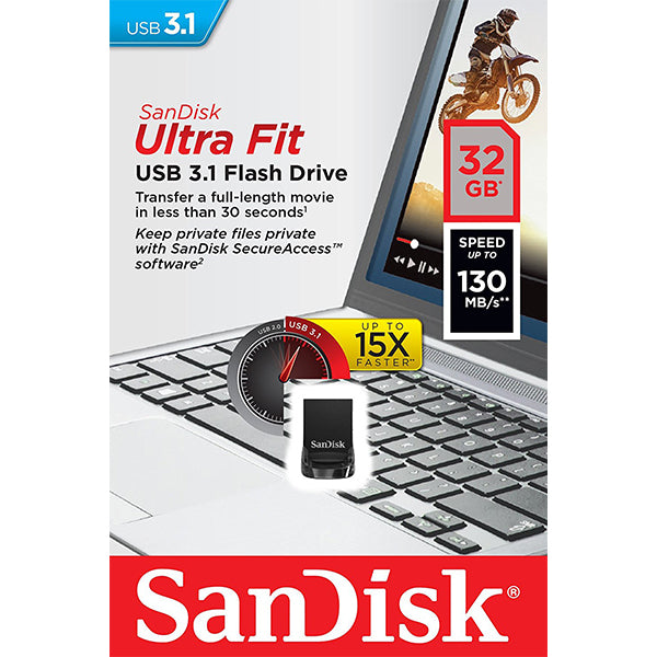 SANDISK 32GB CZ430 ULTRA FIT USB 3.1 (SDCZ430-032G) V28-FUSSAN32GCZ430