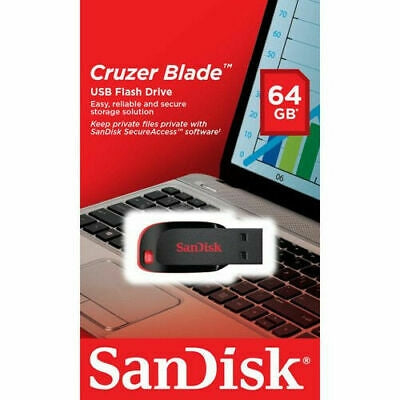 Sandisk Cruzer Blade CZ50 64GB USB Flash Drive V28-FUSSAN64GCZ50CB1