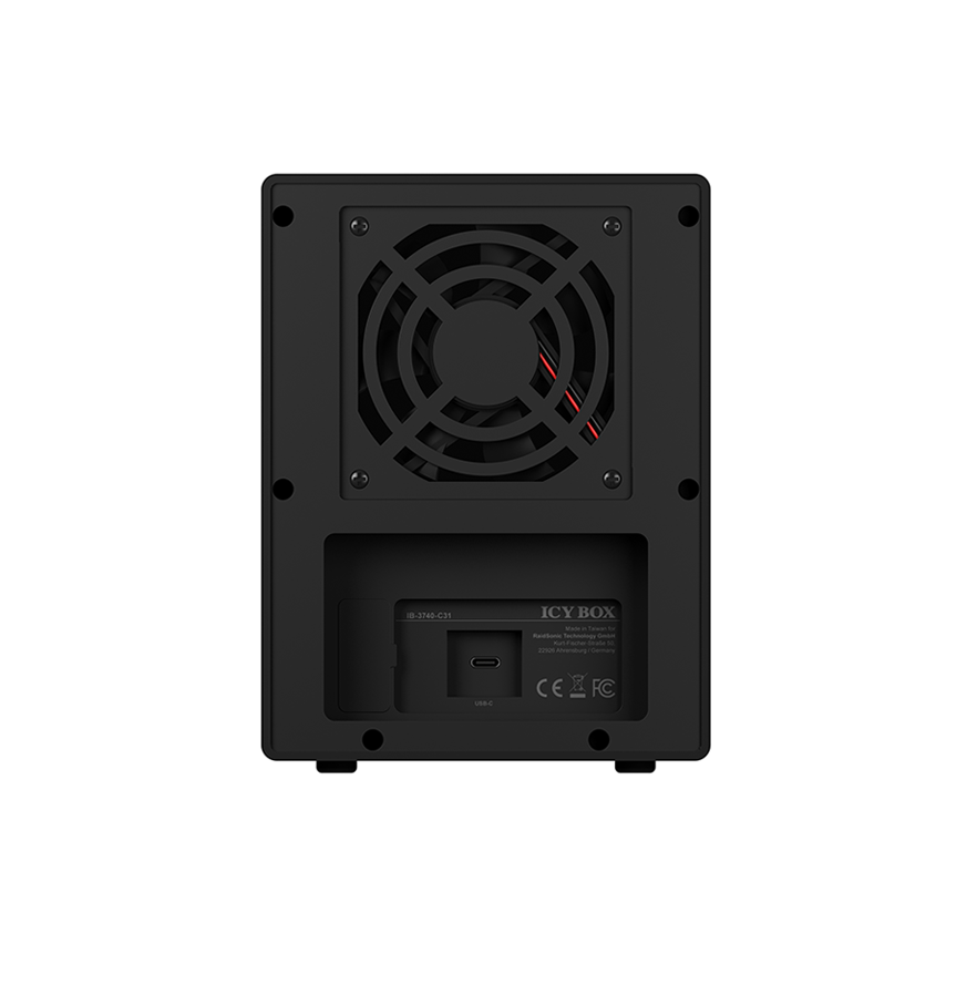 ICY BOX SINGLE enclosure for 4x HDD/SSD with USB 3.1 (Gen 2) Type-C interface and fan V28-HDDICY3740C31