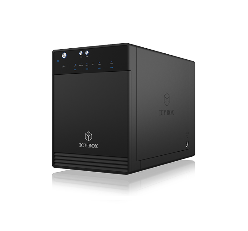 ICY BOX SINGLE enclosure for 4x HDD/SSD with USB 3.1 (Gen 2) Type-C interface and fan V28-HDDICY3740C31