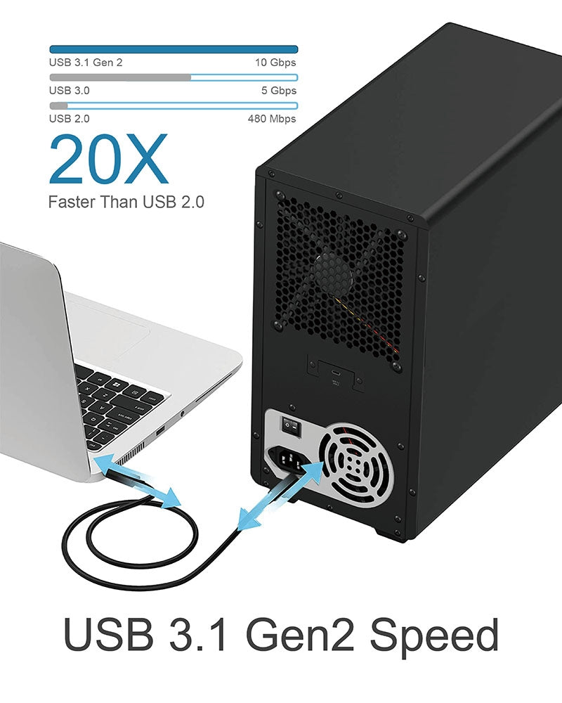 ICY BOX IB-3810-C31 SINGLE enclosure for 10x HDD with USB 3.1 (Gen 2) Type-C or Type-A interface V28-HDDICY3810C31