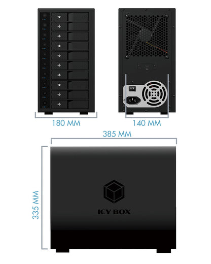 ICY BOX IB-3810-C31 SINGLE enclosure for 10x HDD with USB 3.1 (Gen 2) Type-C or Type-A interface V28-HDDICY3810C31