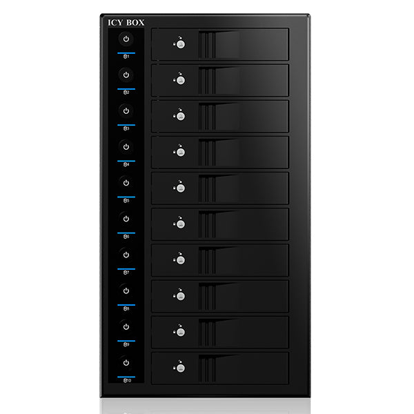 ICY BOX 10-Bay External SINGLE System for 10x SATA 3.5" I/II/III HDD (IB-3810U3) V28-HDDICY3810U3
