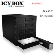 ICY BOX Backplane for 5x 3.5" SATA or SAS HDD in 3x 5.25" bay (IB-565SSK) V28-HDDICY565SSK