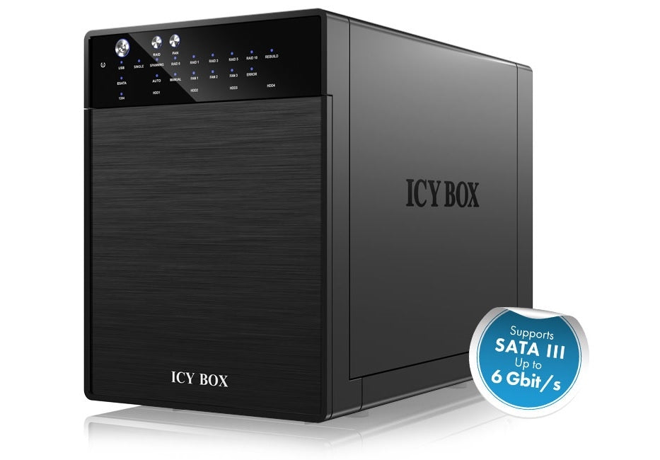 ICY BOX External 4 bay RAID System for 3.5" SATA I / II / III hard disks with USB 3.0 and eSATA (IB-RD3640SU3) V28-HDDICYRD3640SU3