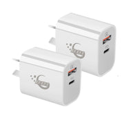 BDI 25W PD Quick Charger AU plug with USB and Type C Port SDC-25WACB -2pack V28-MOBBDI25WACB2PK