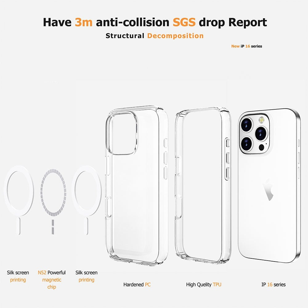 Ultimake Shockproof Transparent Magsafe Cover Case for iPhone 16 Plus V28-MOBCRAIP16PLUS