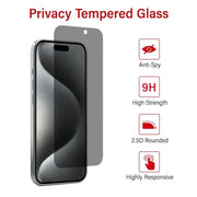 Privacy Tempered Glass Screen Protector for iPhone 16 Pro / 17 / 17 Pro V28-MOBCRAPRVSCRIP16P1717P