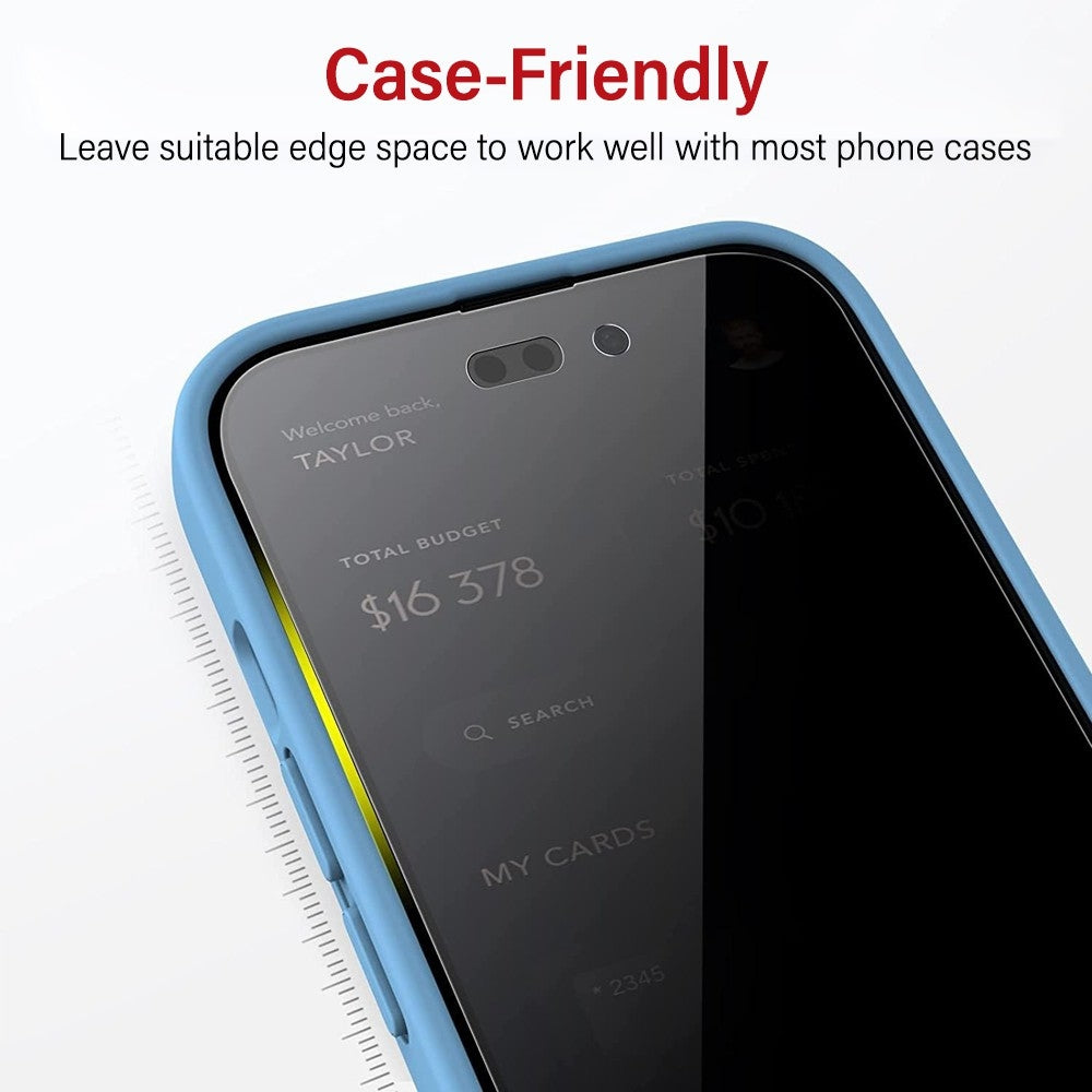 Privacy Tempered Glass Screen Protector for iPhone 16 Pro / 17 / 17 Pro V28-MOBCRAPRVSCRIP16P1717P