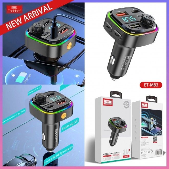 Earldom M83 Wireless Car Kit FM Transmitter V28-MOBINTEDM83