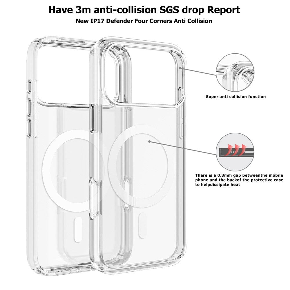 UTIA Ultimake Shockproof Transparent Case Cover With Magnetic Ring for iPhone 17 Pro Max V28-MOBZJZMGS17PM
