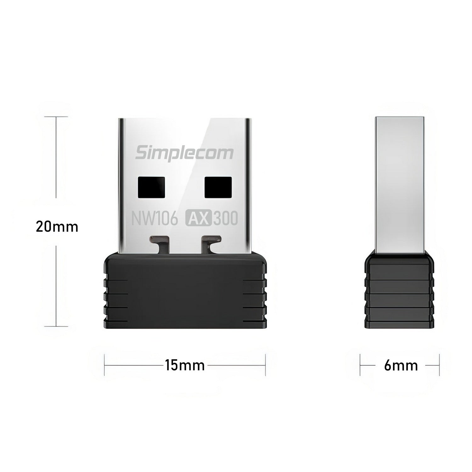 Simplecom NW106 AX300 2.4GHz Wi-Fi 6 USB Wireless Nano Adapter V28-NW106