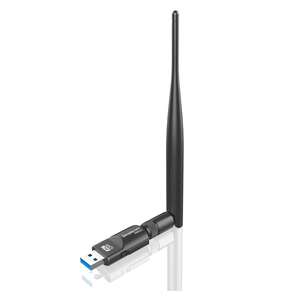 Simplecom NW621 AC1200 WiFi Dual Band USB Adapter with 5dBi High Gain Antenna V28-NW621