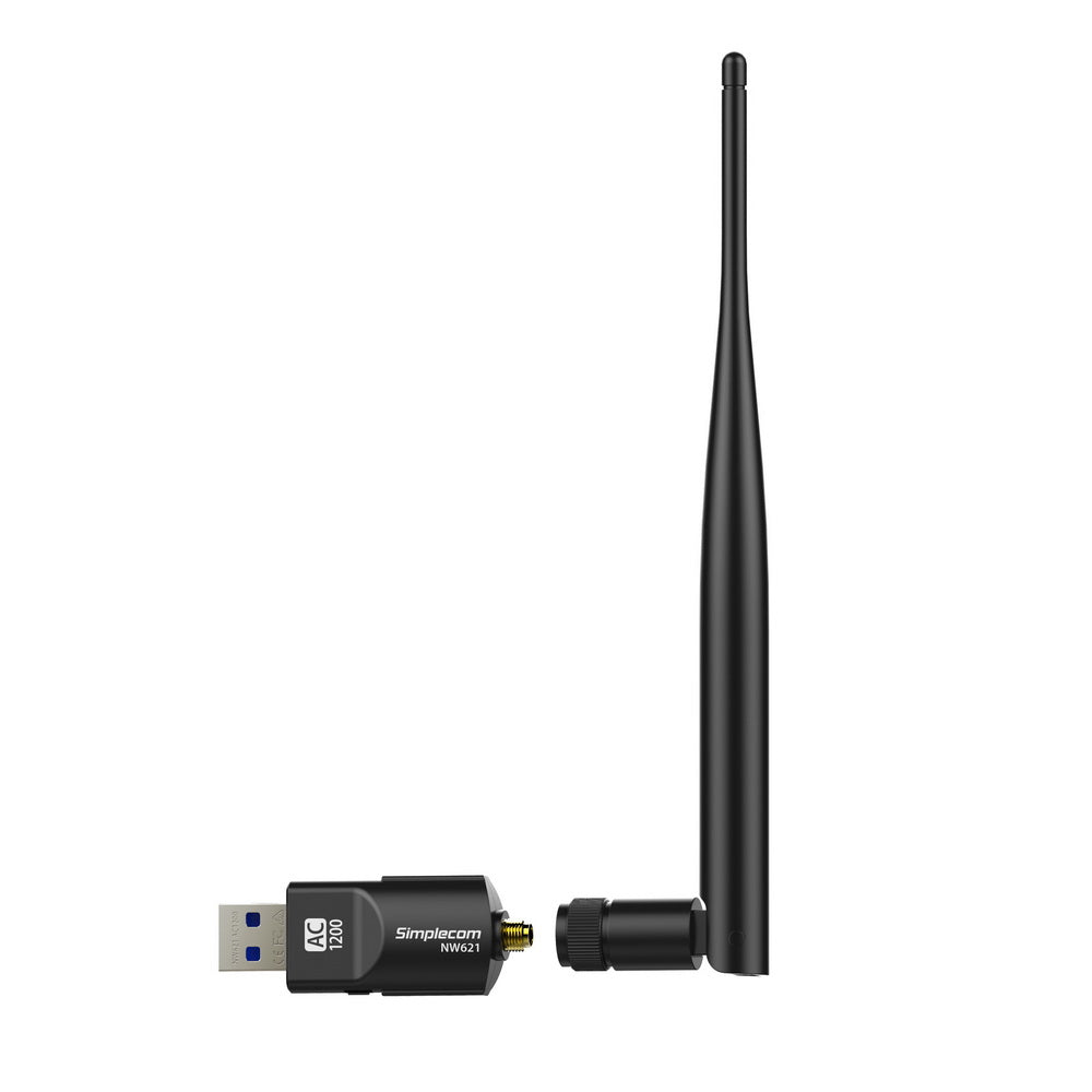 Simplecom NW621 AC1200 WiFi Dual Band USB Adapter with 5dBi High Gain Antenna V28-NW621