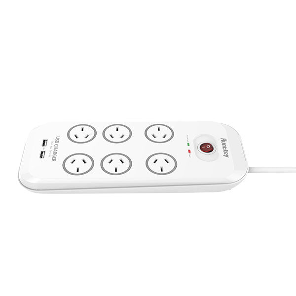 Huntkey 6-Outlet Surge Protector with 2 USB Charging Outlets (SAC607) V28-PSUHUNSAC607