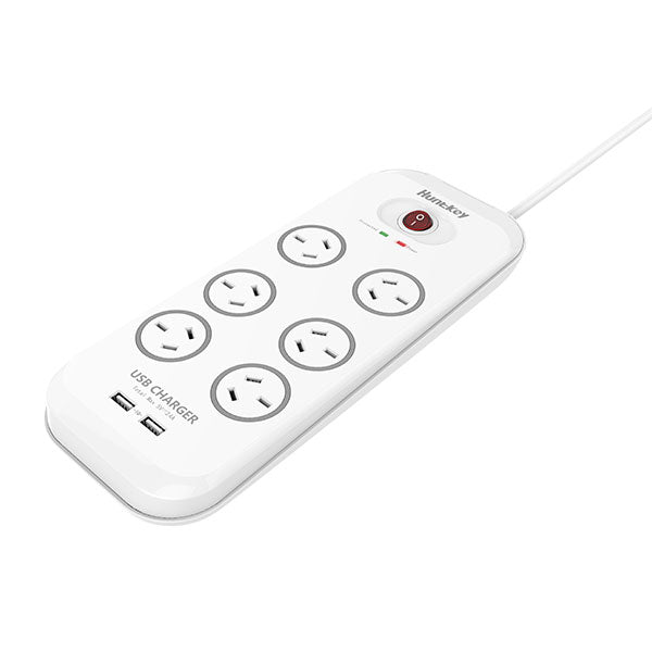Huntkey 6-Outlet Surge Protector with 2 USB Charging Outlets (SAC607) V28-PSUHUNSAC607