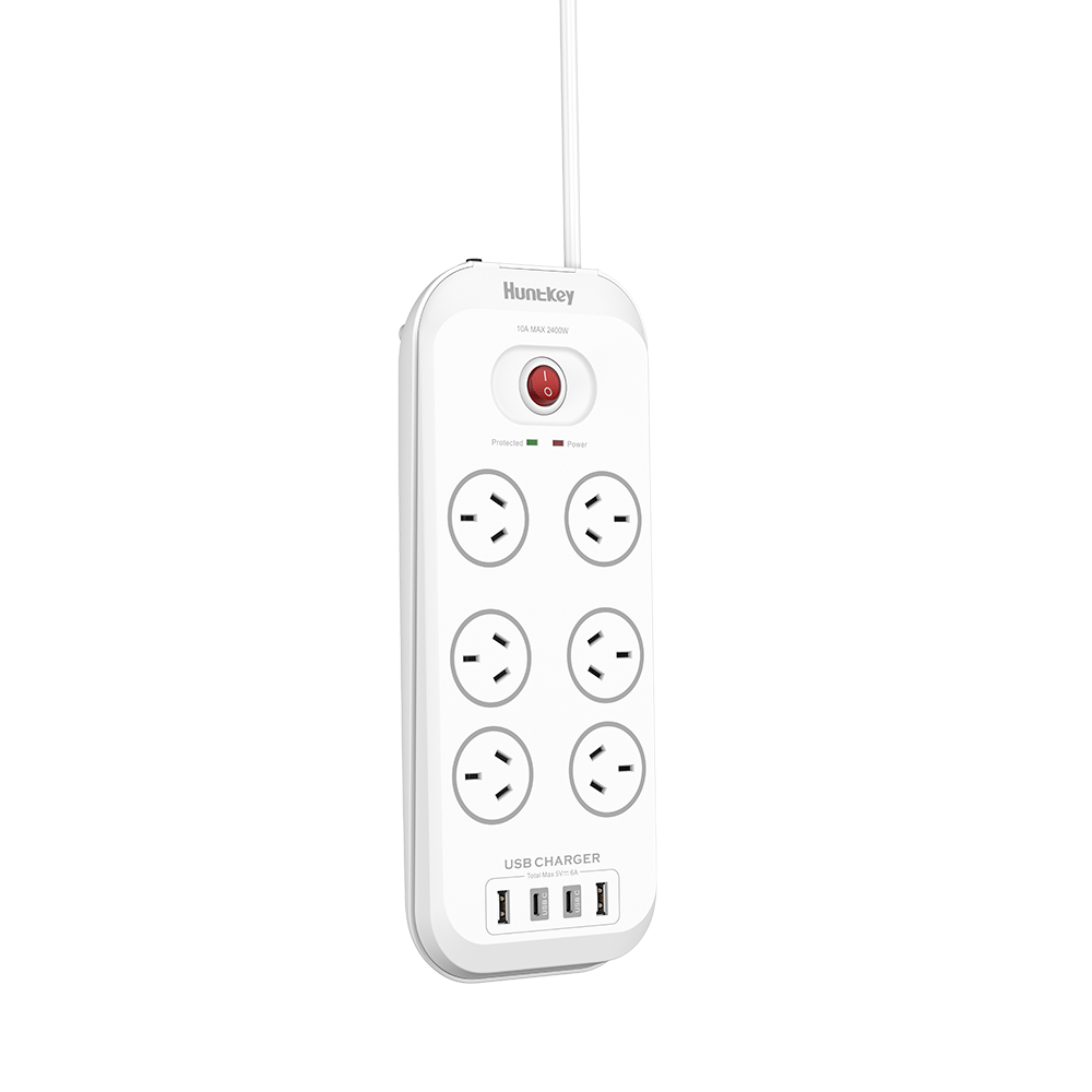 Huntkey SAC607C 6 Outlets Surge Protector Powerboard with 2x USB-A & 2x USB-C V28-PSUHUNSAC607C