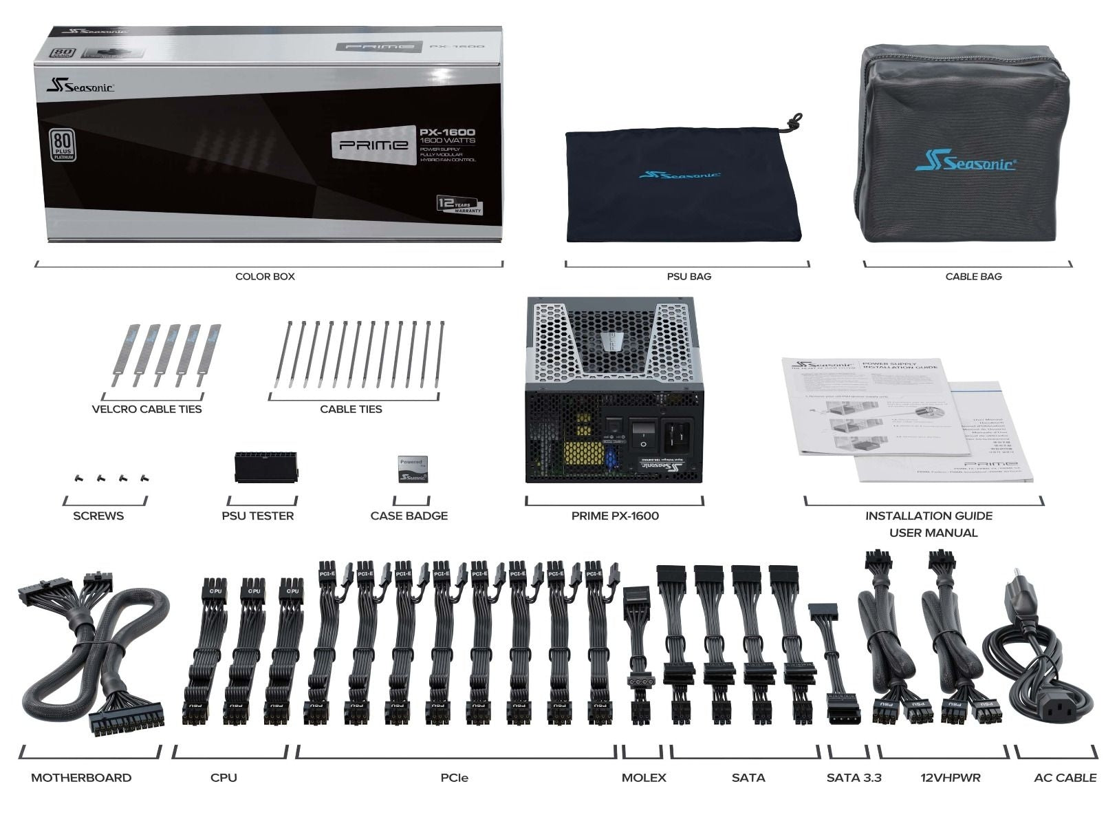 Seasonic PRIME PX-1600 1600W Platinum ATX 3.0 Fully Modular PSU V28-PSUSEA1600PDA3