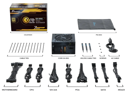 Seasonic Core GX-850 ATX3 80 Plus Gold Full Modular 850W PSU (SRP-CGX851-A5A32SF) V28-PSUSEACOREGX850V2