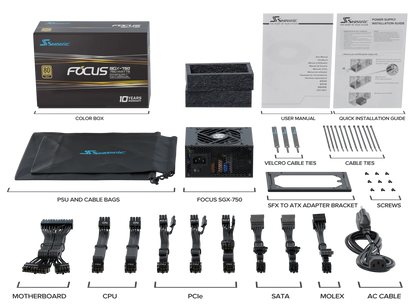 Seasonic FOCUS SGX-750 (2021) 750W Modular 80 Plus Gold PSU V28-PSUSEAFOCUSSGX750W