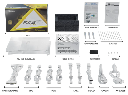 Seasonic 750W FOCUS GX-750 V4 White ATX 3.1 V28-PSUSEAFOCUSWHITEGX750V4