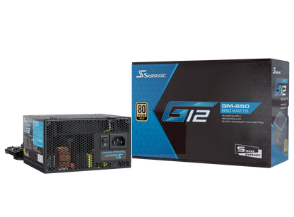 Seasonic 650W G12 V1.5 GM-650 Semi-Modular 80 PLUS Gold ATX PSU V28-PSUSEAG12GM650