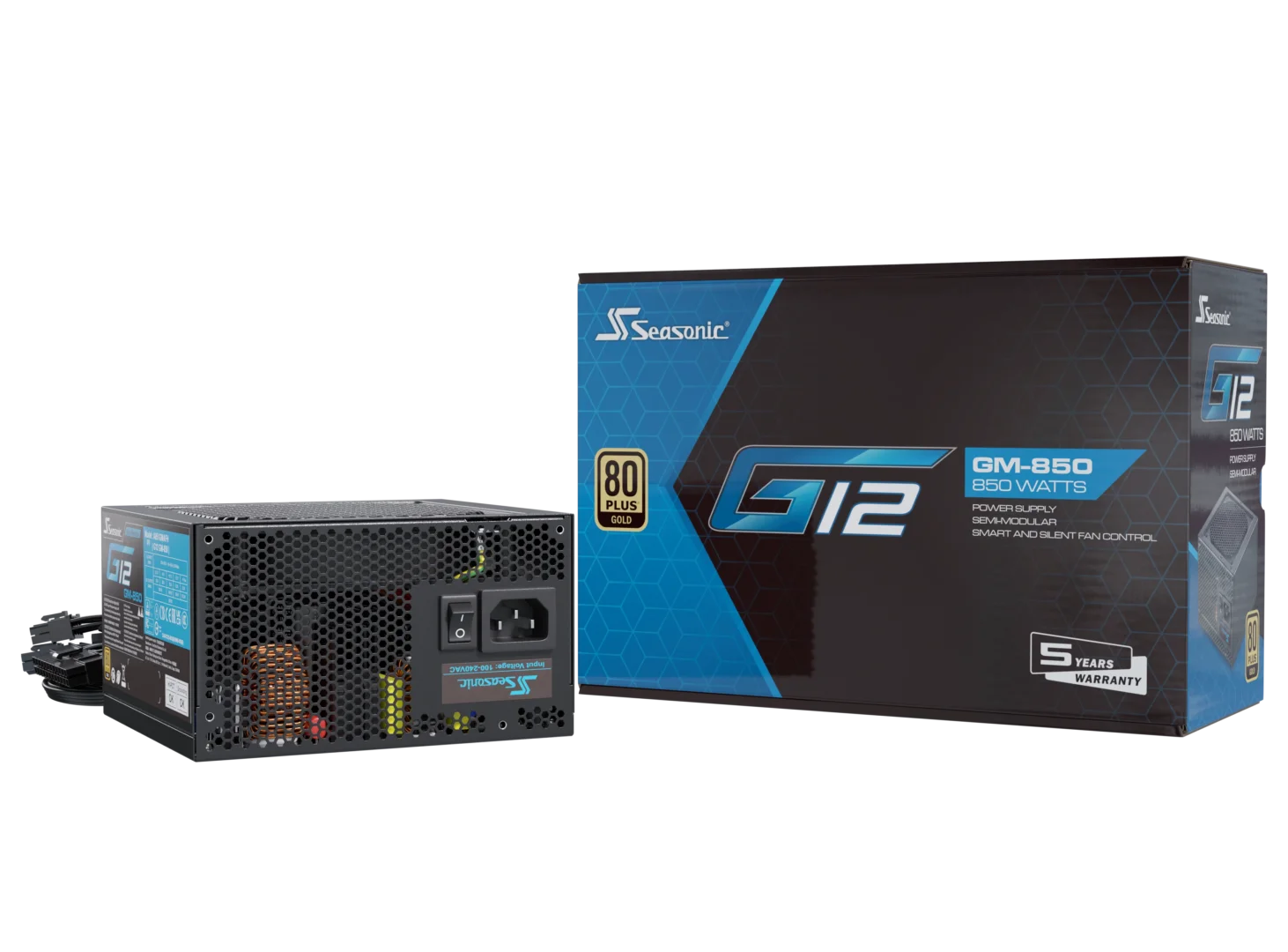 Seasonic 850W G12 V1.5 GM-850 Semi-Modular 80 PLUS Gold ATX PSU V28-PSUSEAG12GM850