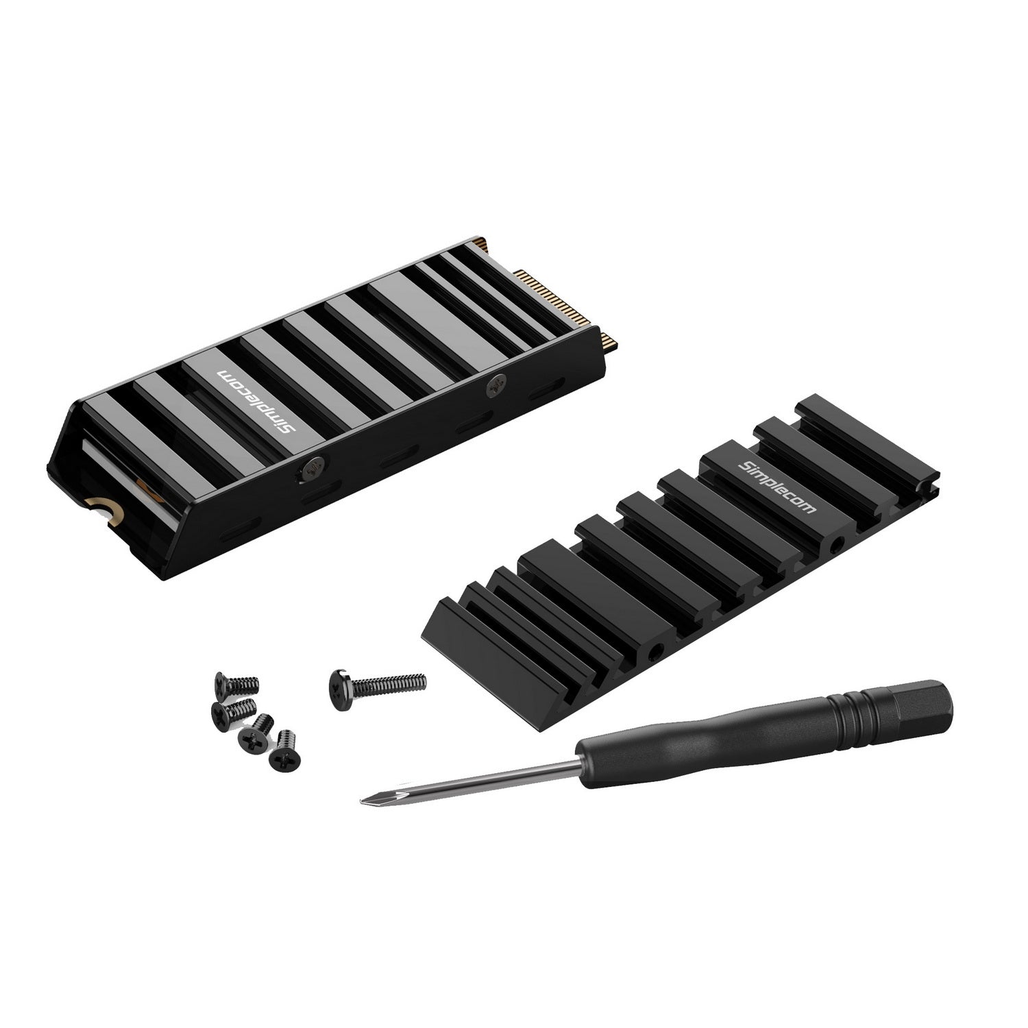Simplecom SA110 M.2 SSD Aluminum Heatsink with Thermal Silicone Pads for PC and PS5 V28-SA110