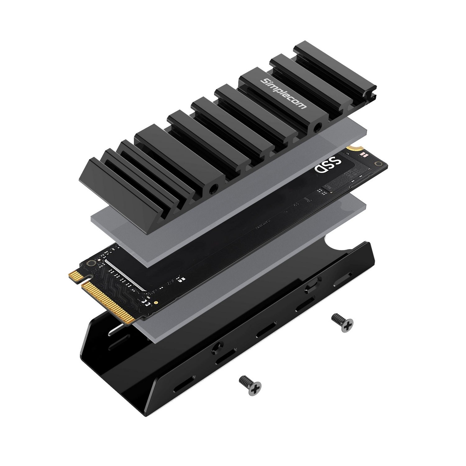 Simplecom SA110 M.2 SSD Aluminum Heatsink with Thermal Silicone Pads for PC and PS5 V28-SA110