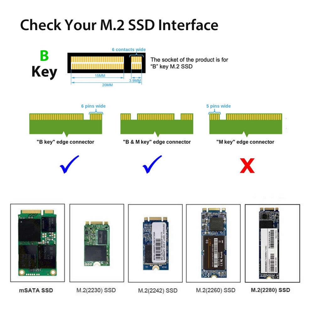 Simplecom SA207 mSATA + M.2 (NGFF) to SATA 2 In 1 Combo Adapter V28-SA207