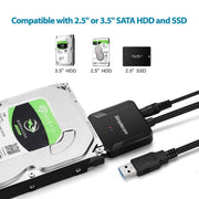 Simplecom SA236 USB 3.0 to SATA Adapter Cable Converter with Power Supply for 2.5" & 3.5" HDD SSD V28-SA236