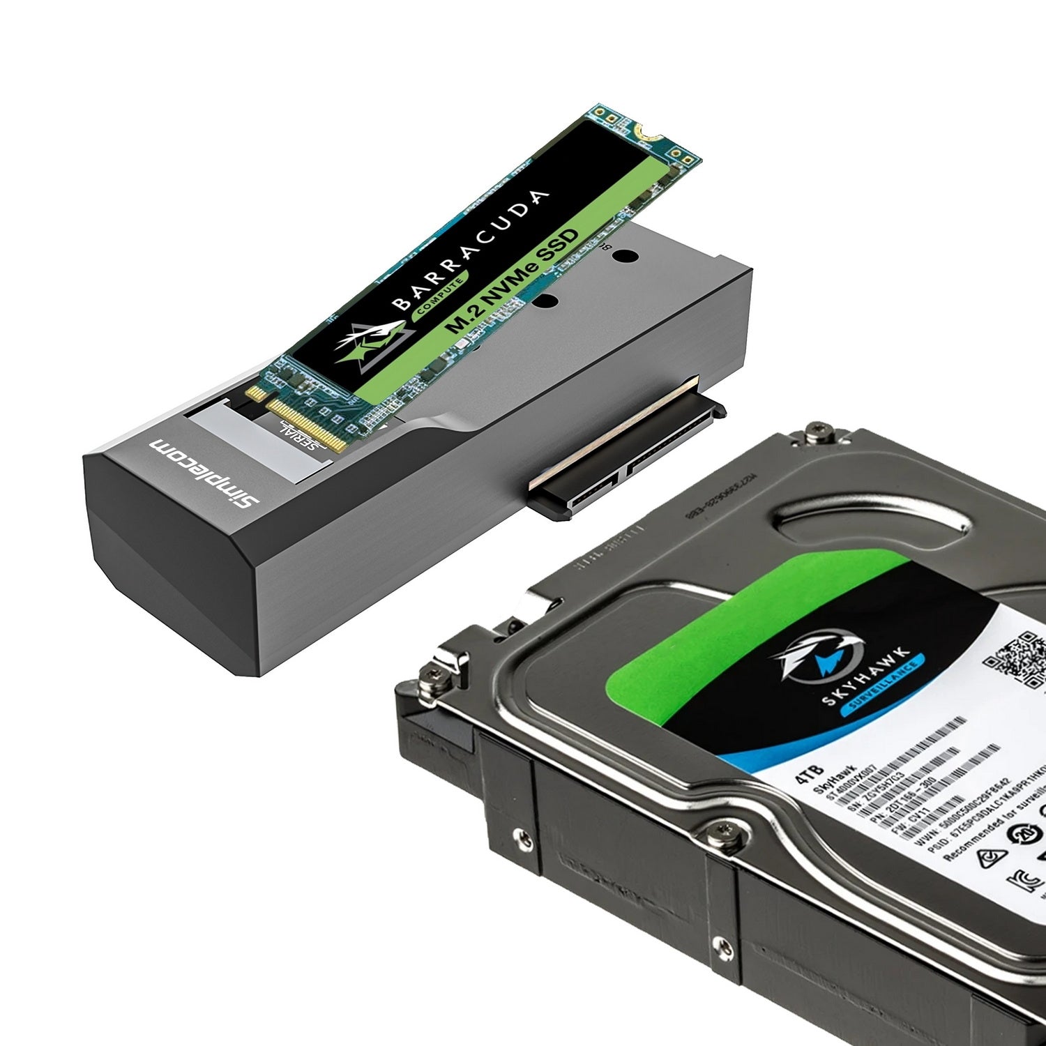 Simplecom SA536 USB to M.2 and SATA 2-IN-1 Adapter for 2.5"/3.5" HDD & NVMe/SATA M.2 SSD with Power Supply V28-SA536
