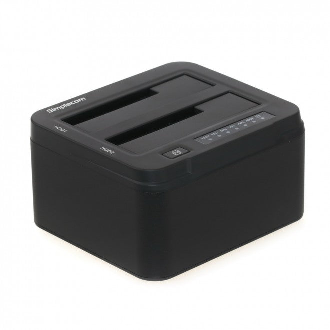 Simplecom SD322 Dual Bay USB 3.0 Aluminium Docking Station for 2.5" and 3.5" SATA HDD Black V28-SD322-BK