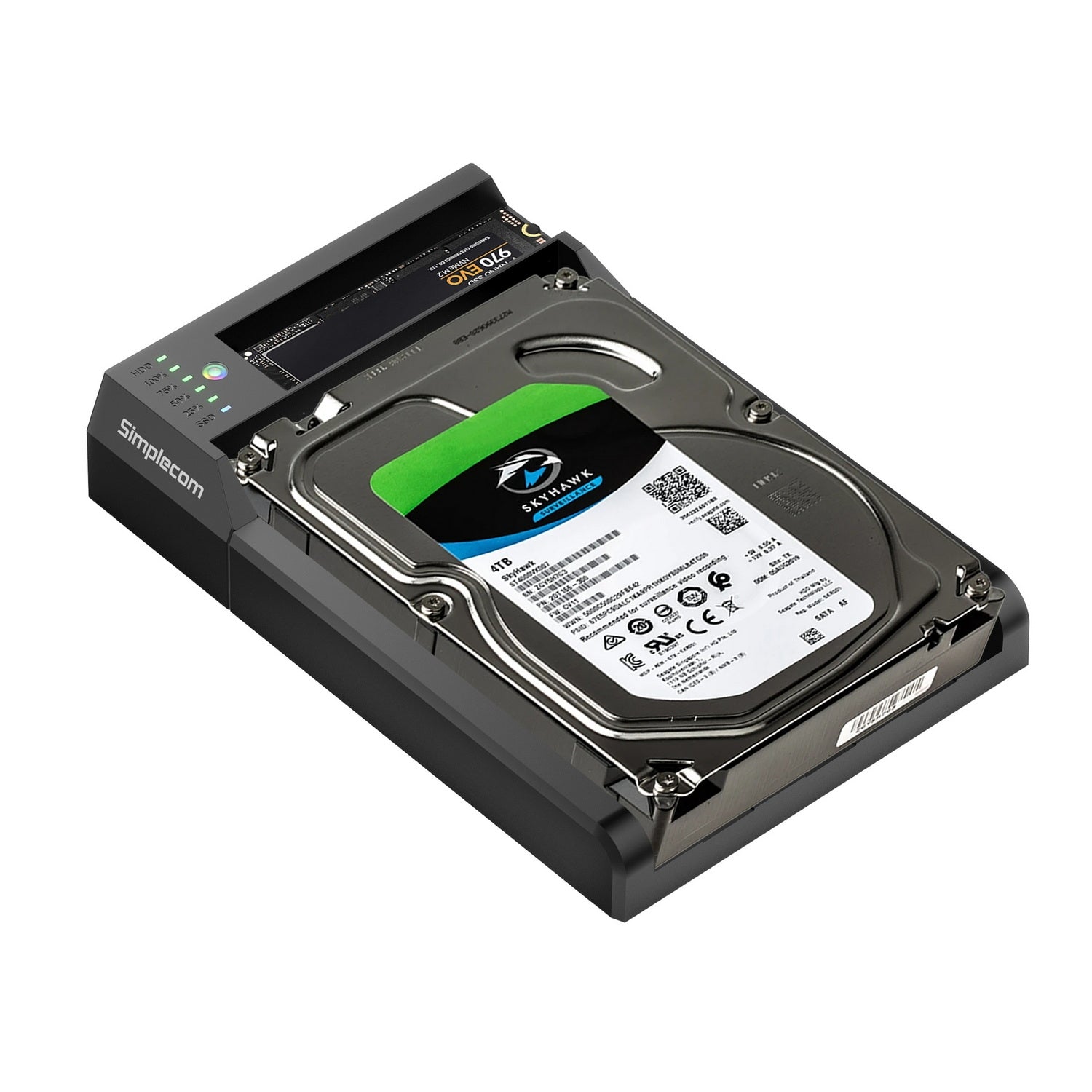 Simplecom SD570 NVMe M.2 + SATA HDD and SSD Dual Bay Docking Station USB 3.2 Gen 2 10Gbps Offline Clone V28-SD570