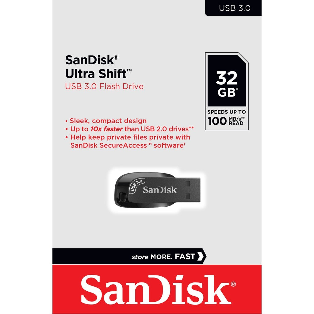 SanDisk 32GB Ultra Shift USB 3.0 Flash Drive SDCZ410-032G-G46 V28-SDCZ410-032G-G46