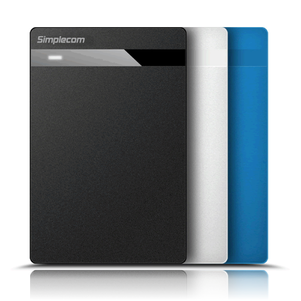 Simplecom SE203 Tool Free 2.5" SATA HDD SSD to USB 3.0 Hard Drive Enclosure White V28-SE203-WH