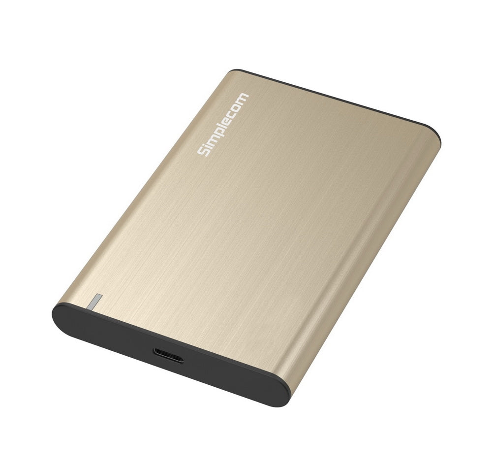Simplecom SE221 Aluminium 2.5'' SATA HDD/SSD to USB 3.1 Enclosure Gold V28-SE221-GD