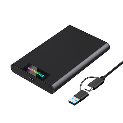Simplecom SE239 Tool-free 2.5" SATA HDD SSD to USB-C Enclosure with RGB Lights USB 3.2 Gen 2 V28-SE239