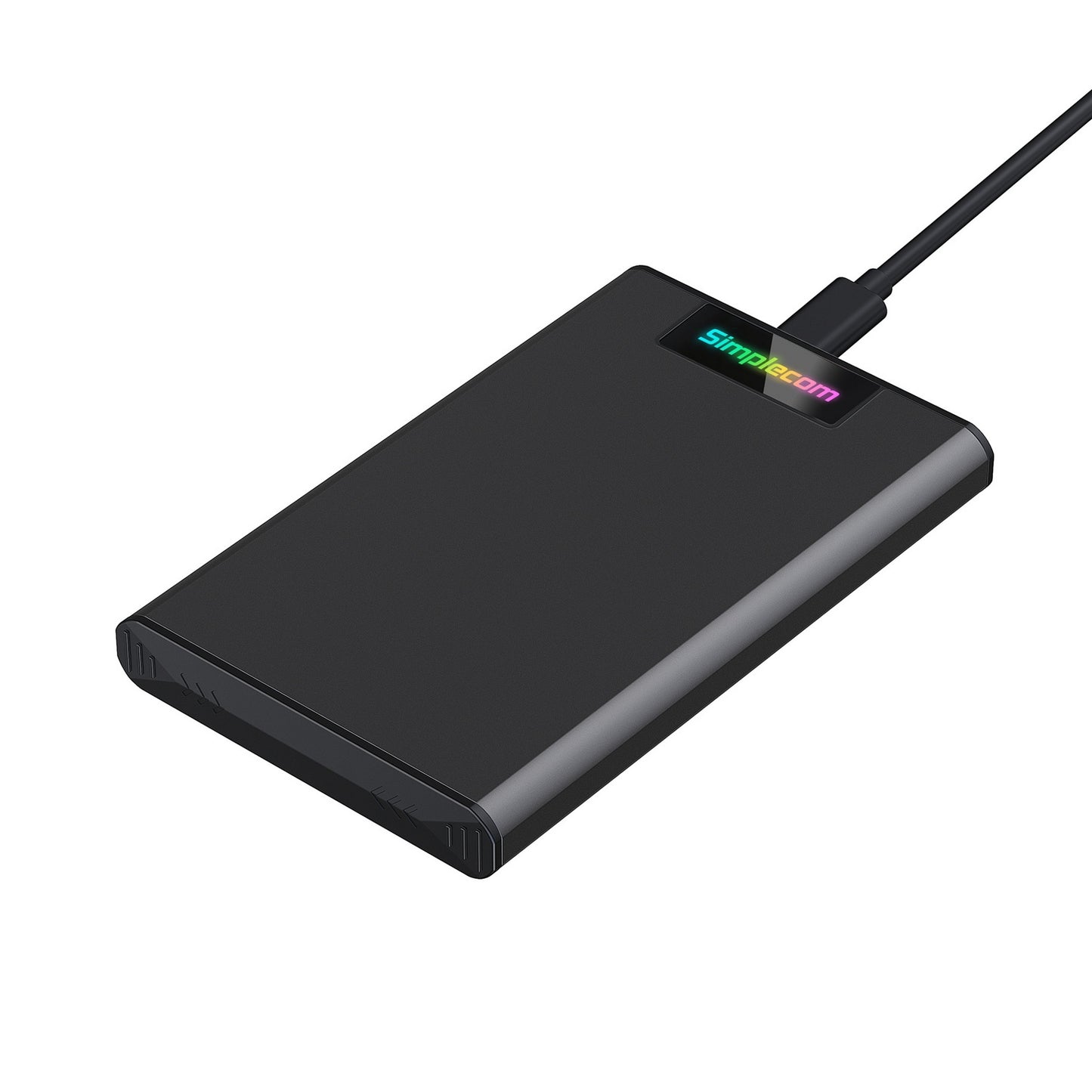 Simplecom SE239 Tool-free 2.5" SATA HDD SSD to USB-C Enclosure with RGB Lights USB 3.2 Gen 2 V28-SE239