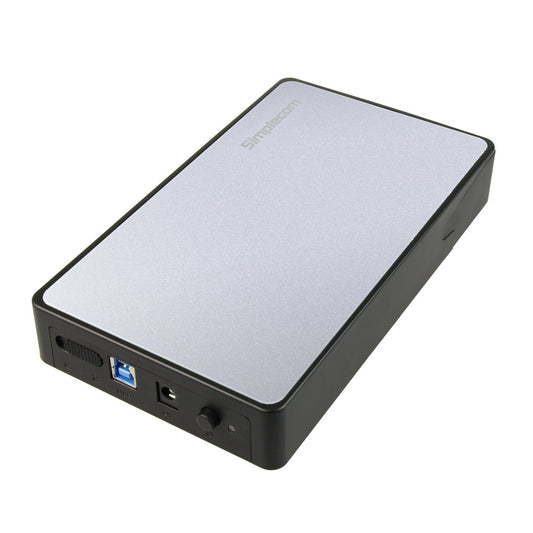 Simplecom SE325 Tool Free 3.5" SATA HDD to USB 3.0 Hard Drive Enclosure Silver V28-SE325-SL