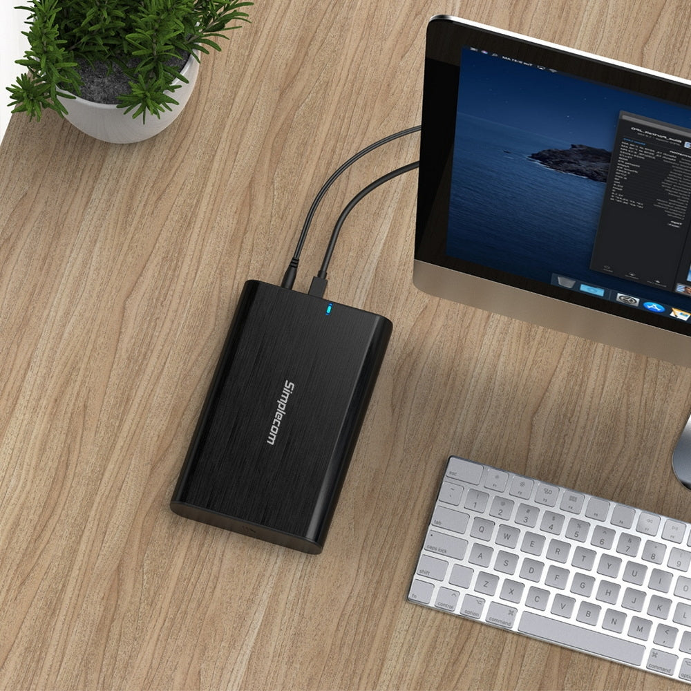 Simplecom SE331 Aluminium 3.5'' SATA to USB-C External Hard Drive Enclosure USB 3.2 Gen1 5Gbps V28-SE331
