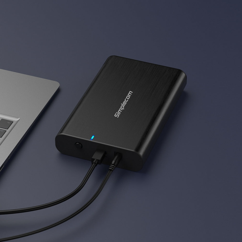 Simplecom SE331 Aluminium 3.5'' SATA to USB-C External Hard Drive Enclosure USB 3.2 Gen1 5Gbps V28-SE331