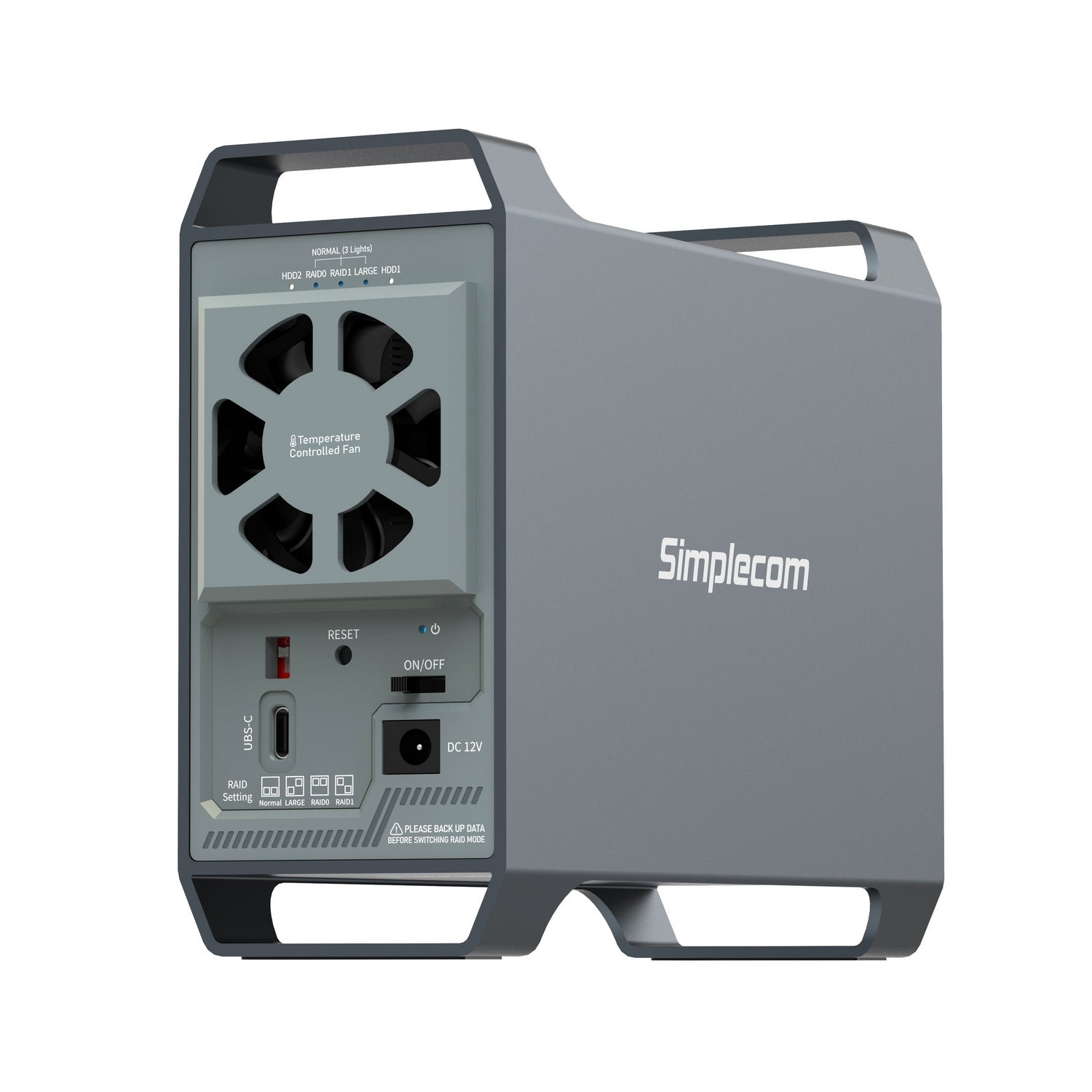Simplecom SE482 SuperSpeed USB Dual Bay 3.5" SATA Hard Drive RAID Enclosure USB-C RAID 0/1, JBOD V28-SE482