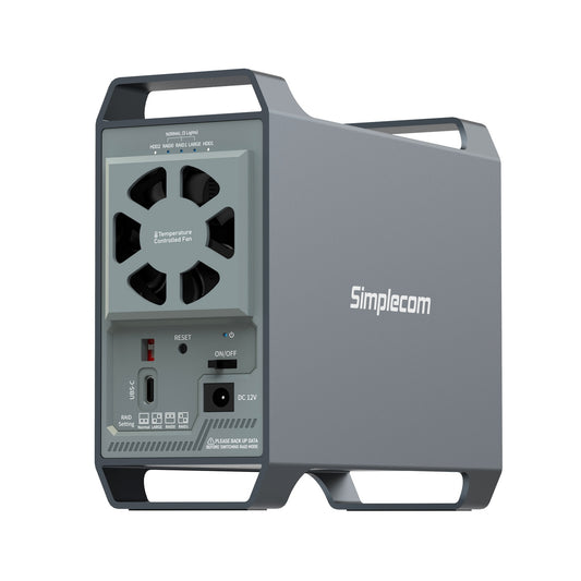 Simplecom SE482 SuperSpeed USB Dual Bay 3.5" SATA Hard Drive RAID Enclosure USB-C RAID 0/1, JBOD V28-SE482