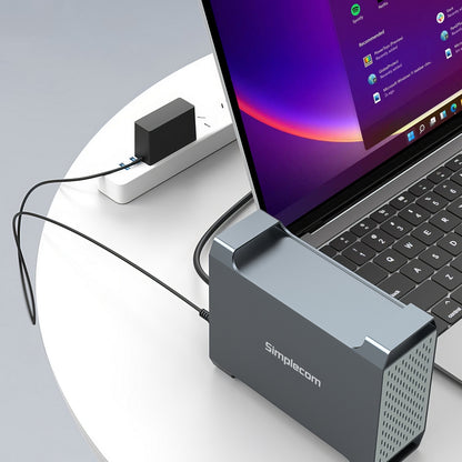 Simplecom SE482 SuperSpeed USB Dual Bay 3.5" SATA Hard Drive RAID Enclosure USB-C RAID 0/1, JBOD V28-SE482